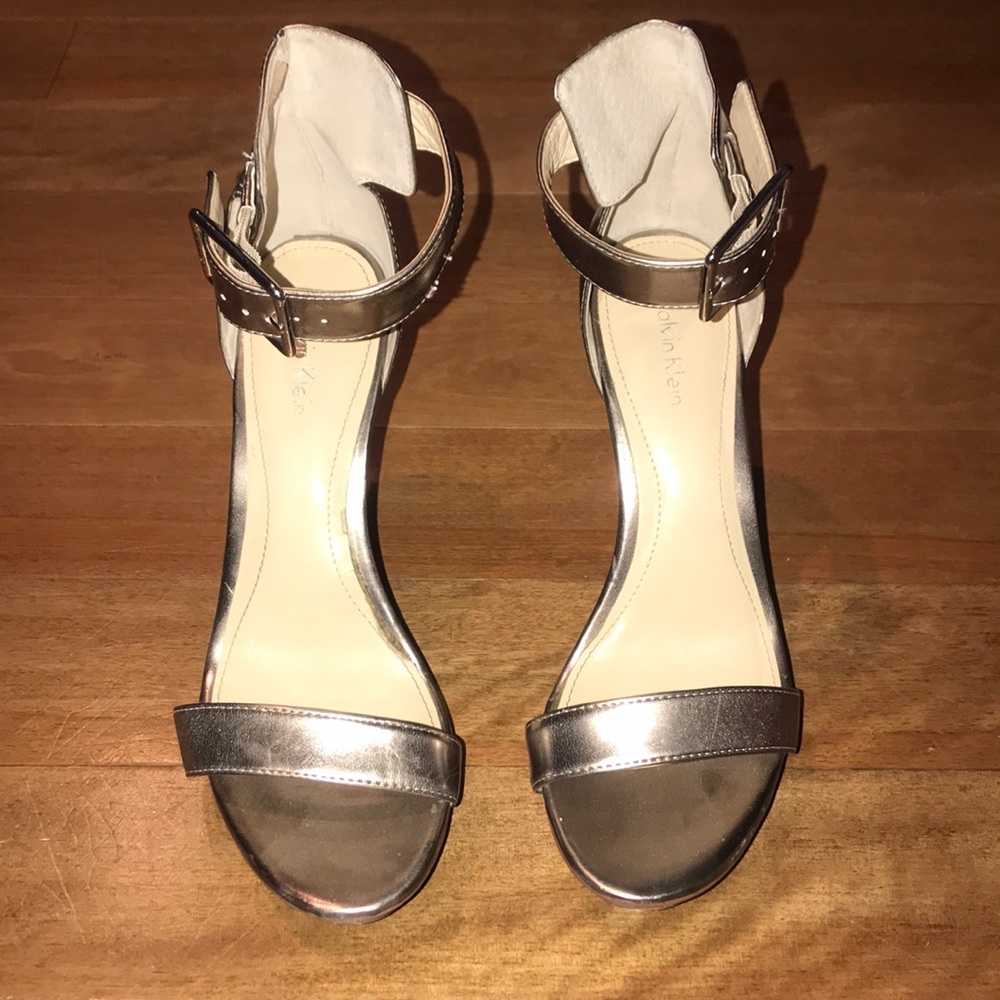 Calvin Klein silver/pewter heels